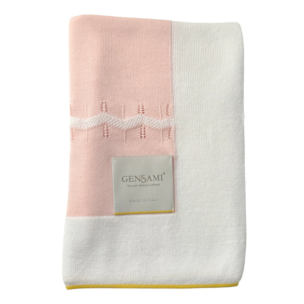 Gensami Baby Zigzag Knit Blanket Baby Pink