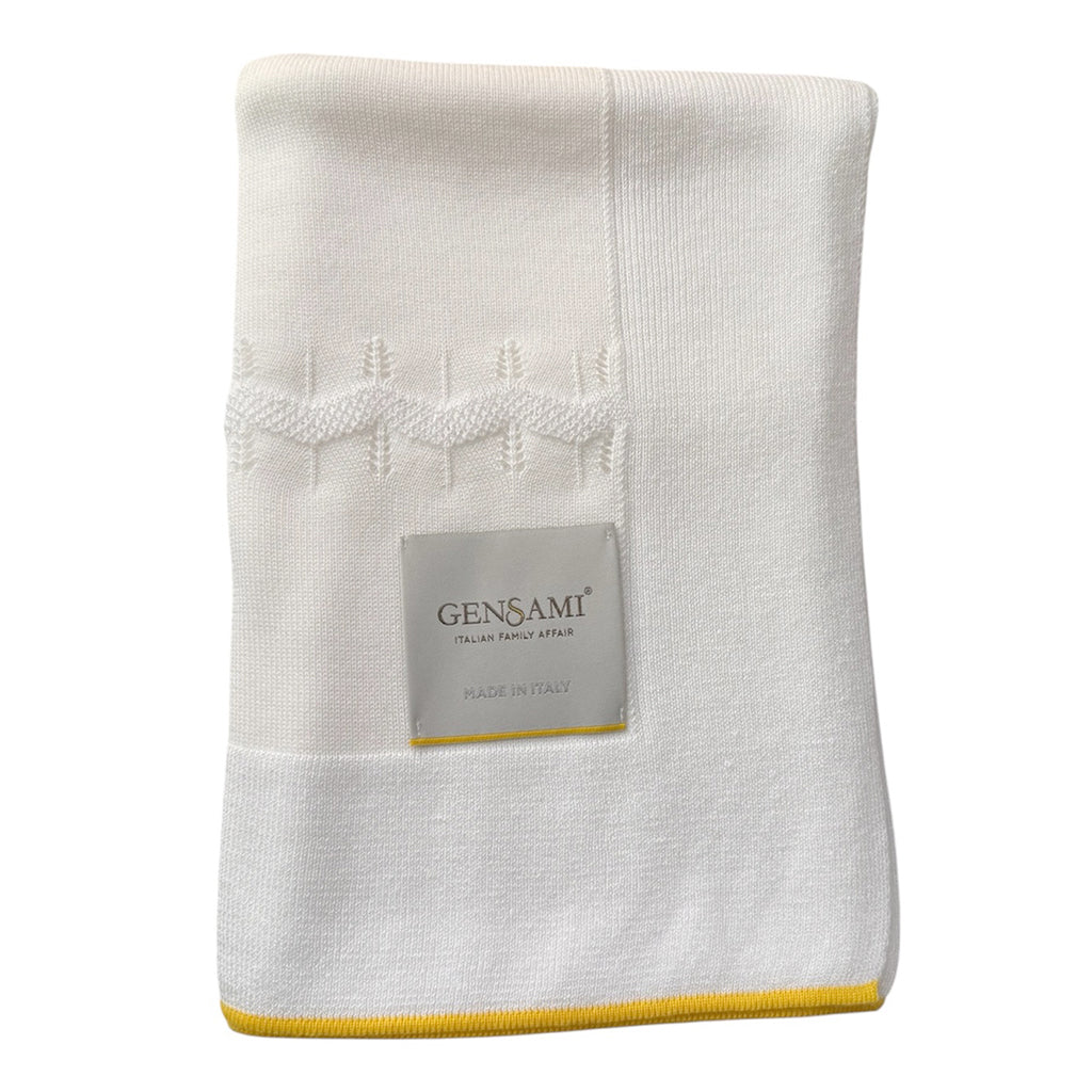 Gensami Baby Zigzag Knit Blanket White