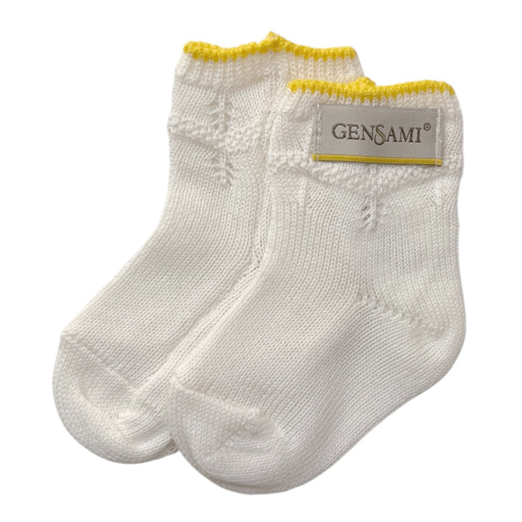 Gensami Baby Zigzag Knit Booties White