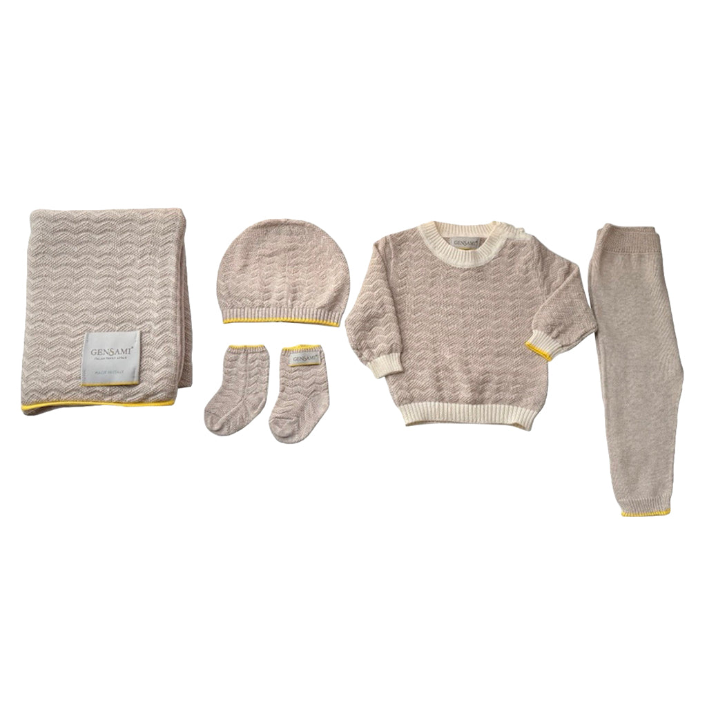 Gensami Baby Wave Knit Five Piece Set Beige