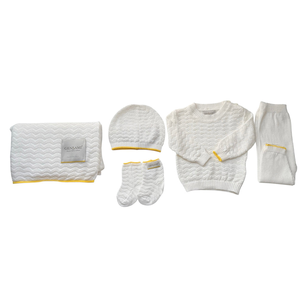 Gensami Baby Wave Knit Five Piece Set White