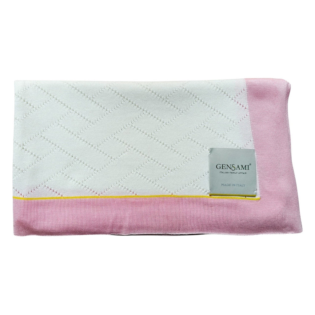 Gensami Baby Organic Cotton Blanket White And Baby Pink