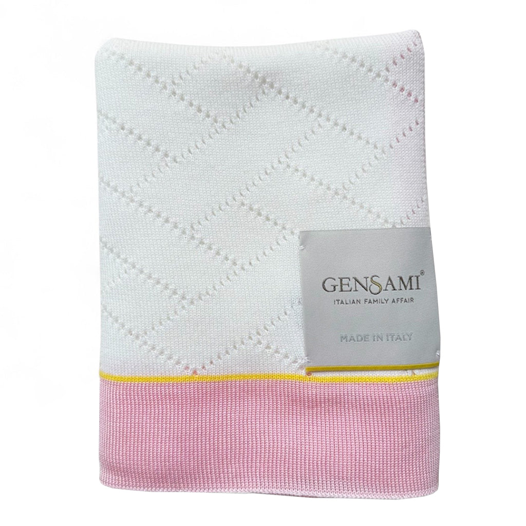 Gensami Baby Organic Cotton Blanket White And Baby Pink