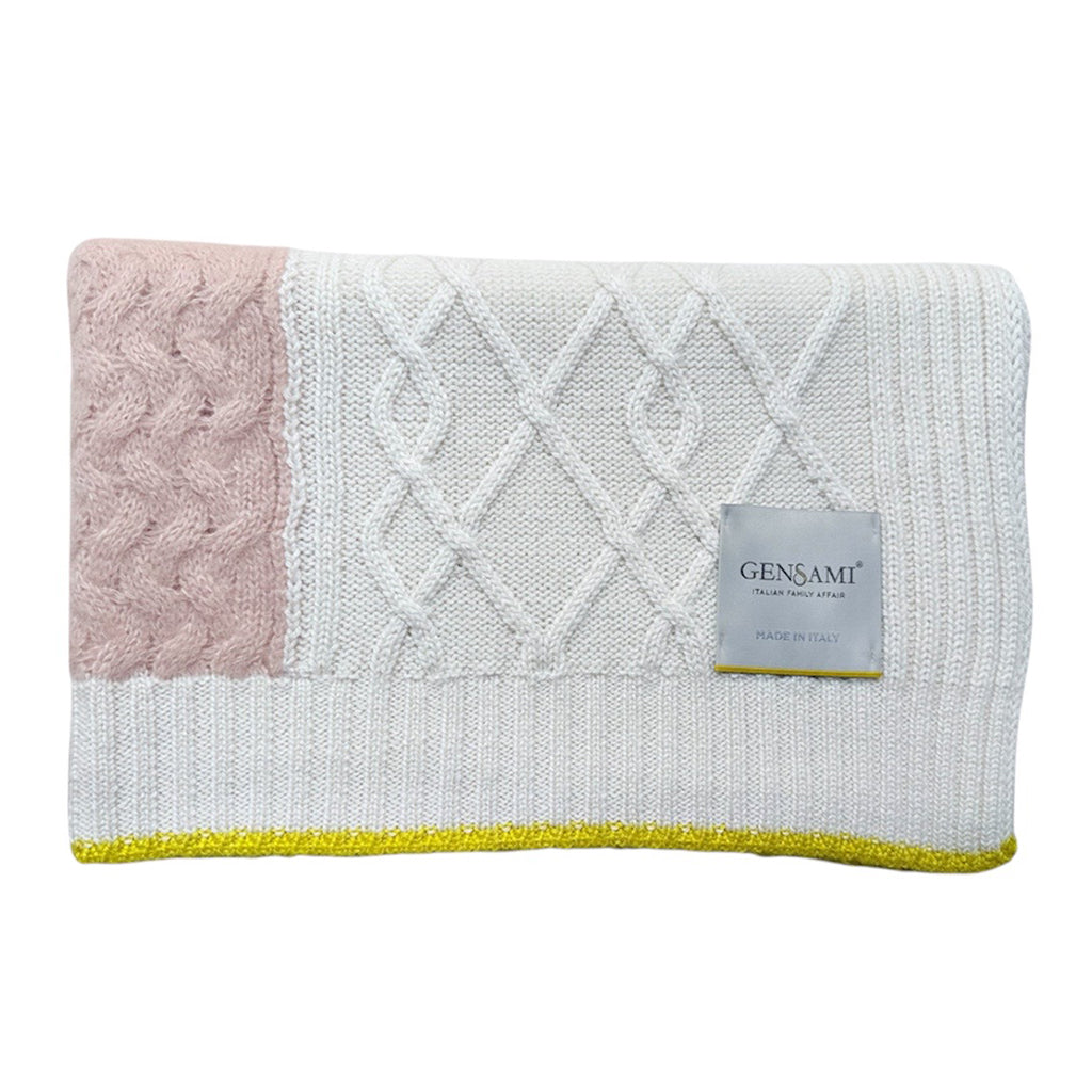 Gensami Baby Two Toned Blanket Milky White And Cameo Pink