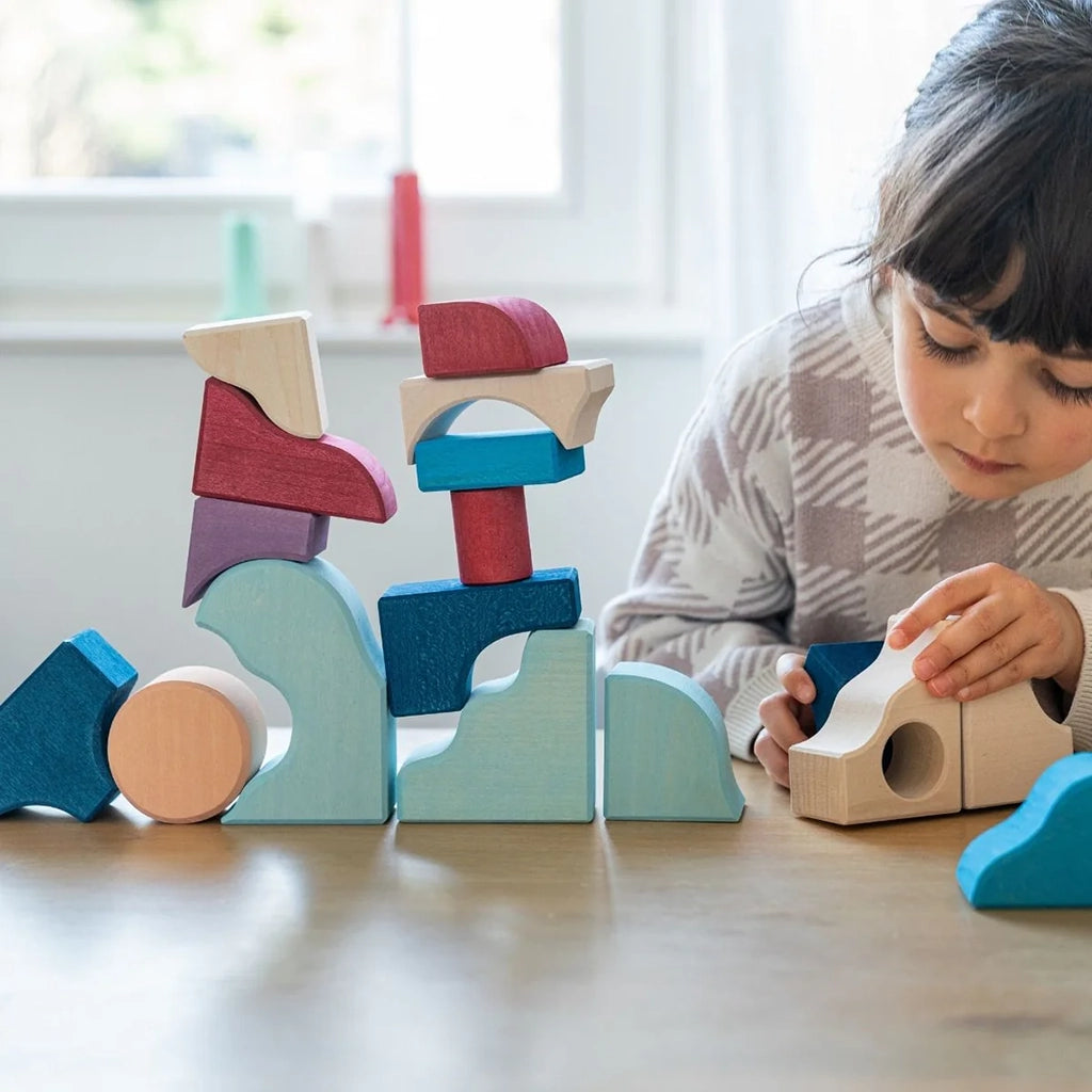 Grimm's Small Wooden Building Set Wave