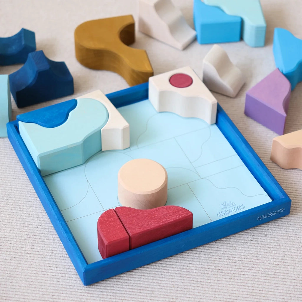 Grimm's Small Wooden Building Set Wave