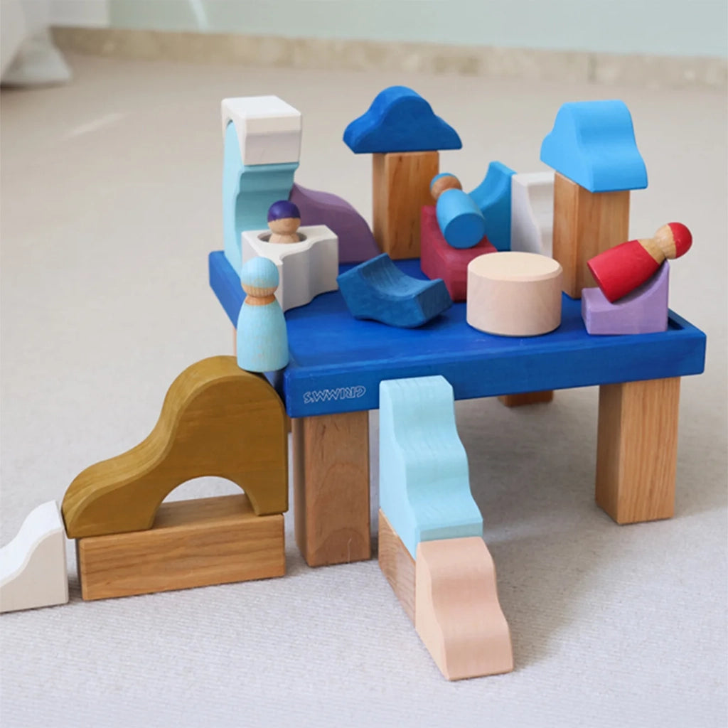 Grimm's Small Wooden Building Set Wave