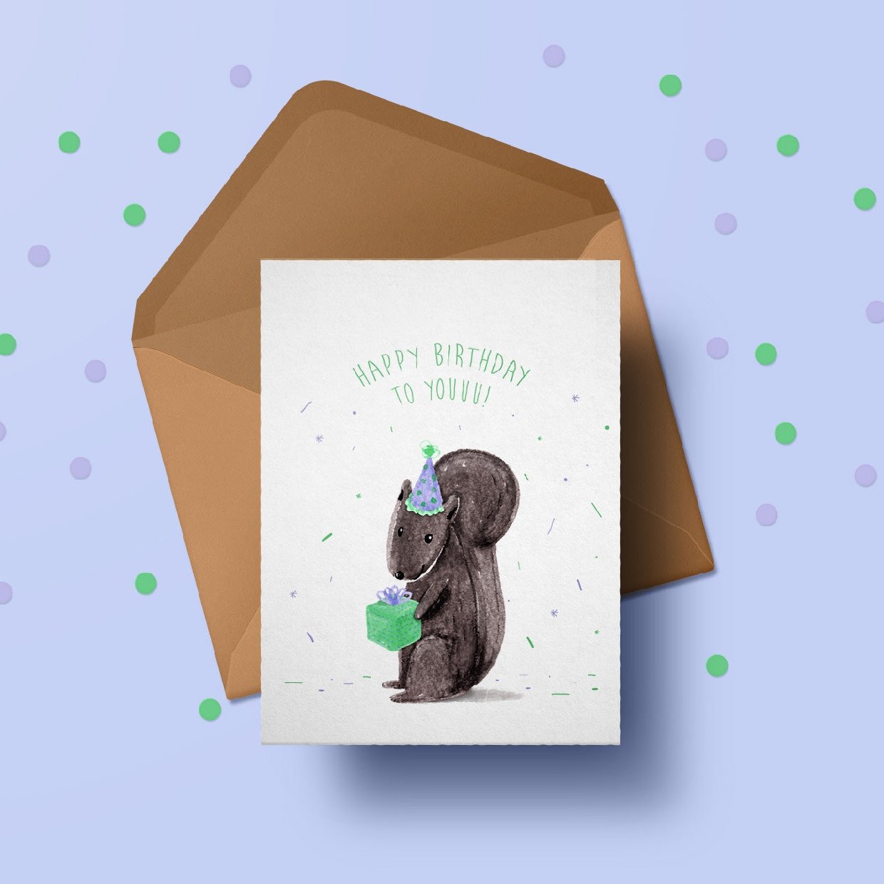 Hello from Toronto Happy Birthday Squirrel Card