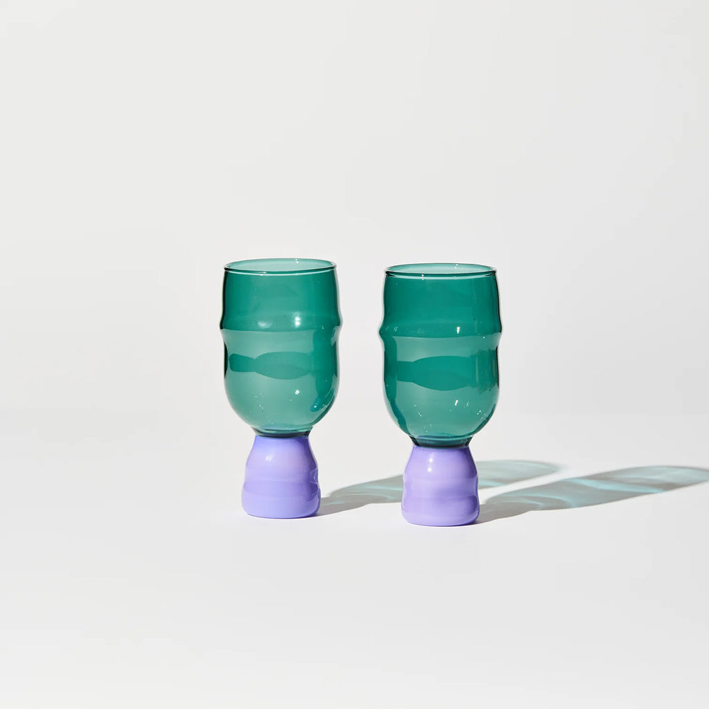 House of Nunu Show Pony Set of 2 Glasses Teal