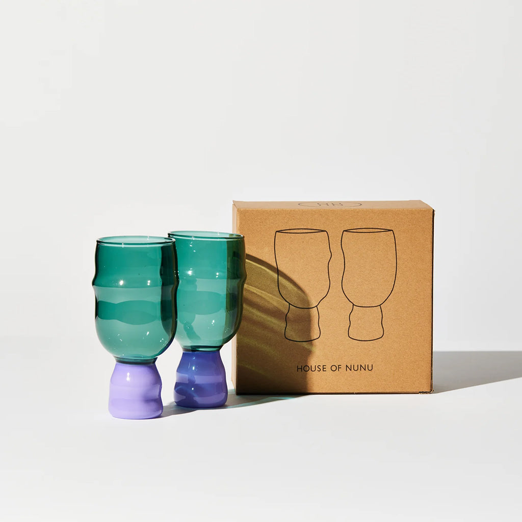 House of Nunu Show Pony Set of 2 Glasses Teal