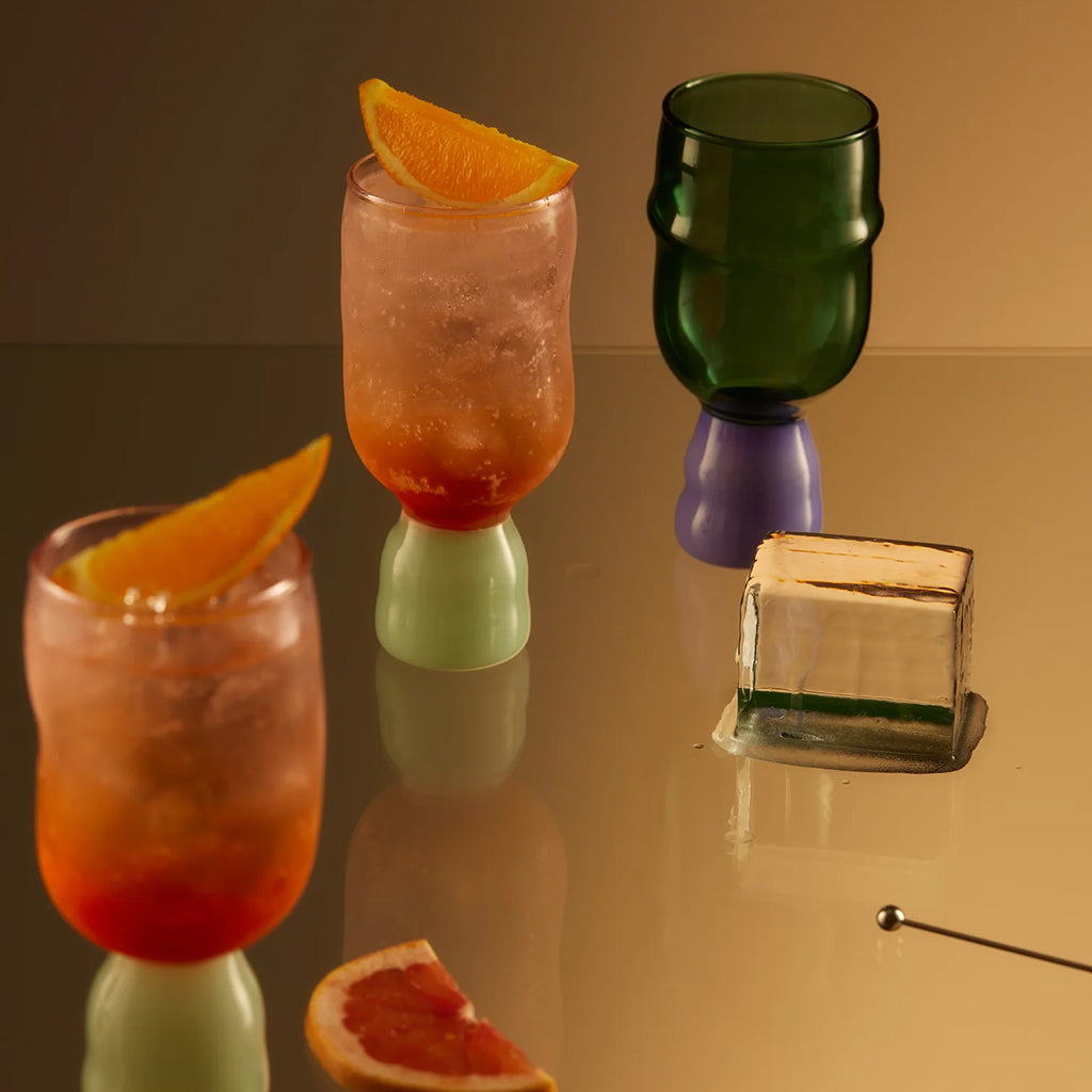 House of Nunu Show Pony Set of 2 Glasses Teal