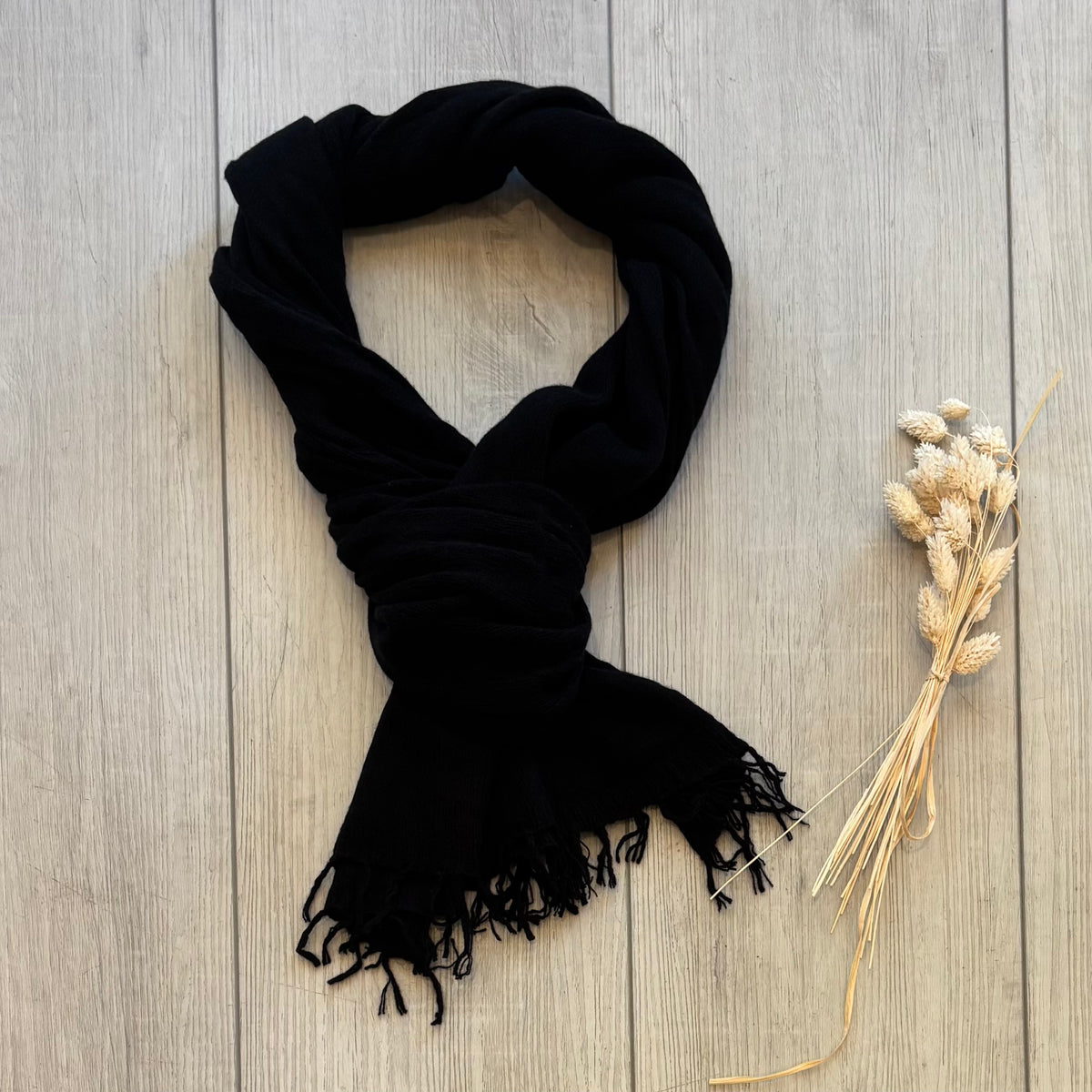 Album Di Famiglia Woman Fringed Scarf WS Black