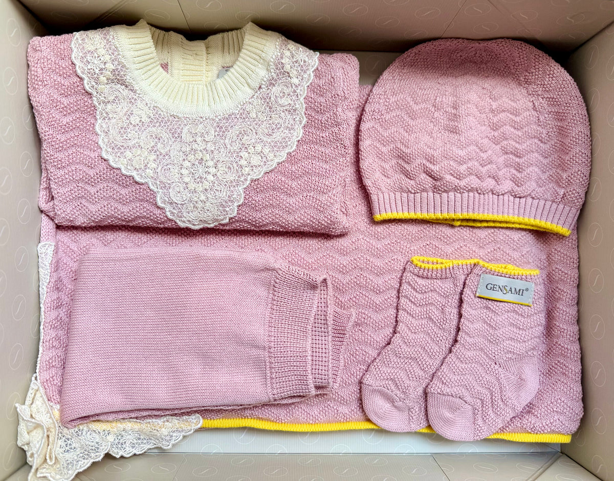 Gensami Baby Wave Knit Five Piece Cameo Pink