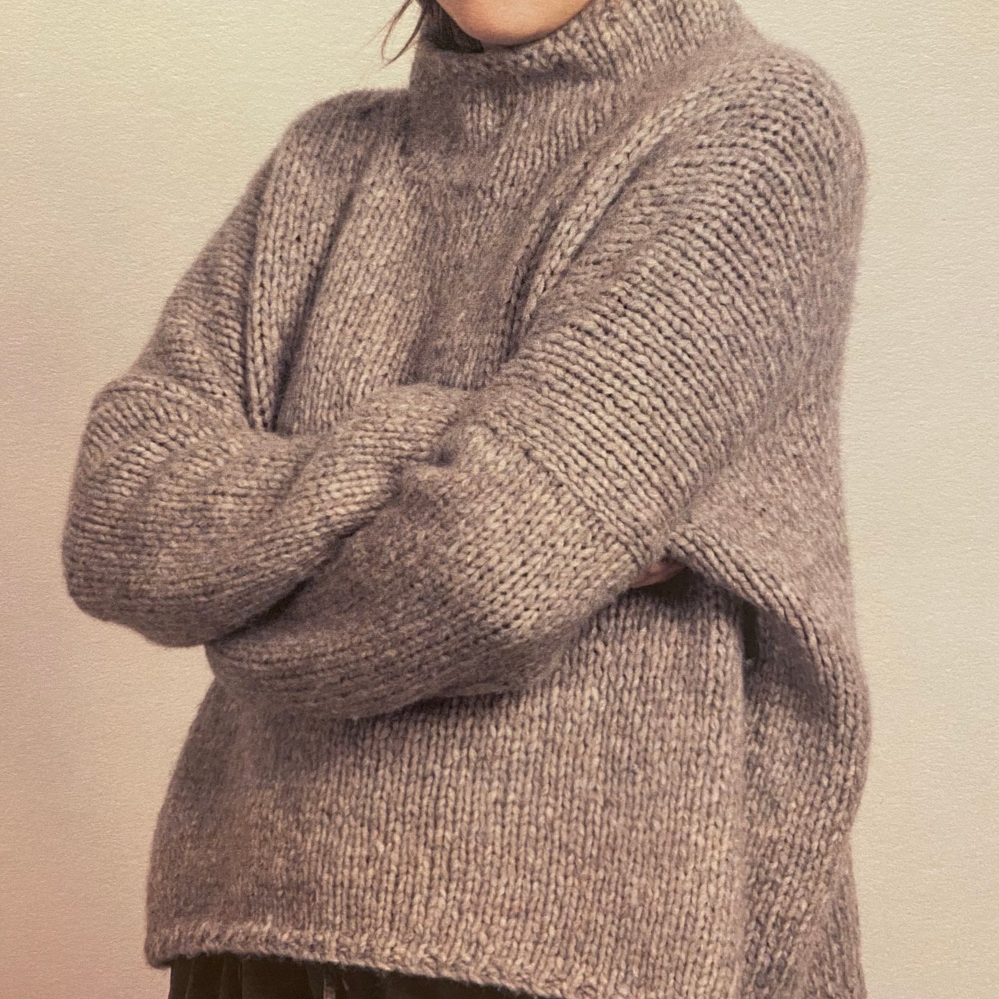 Album Di Famiglia Woman Oversized High Neck Sweater HK Grey