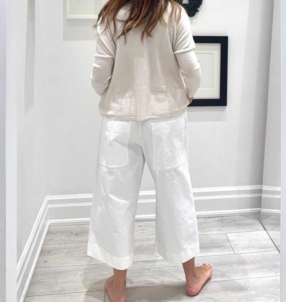 Album Di Famiglia Woman Wide And Short Trousers WCC Milk White