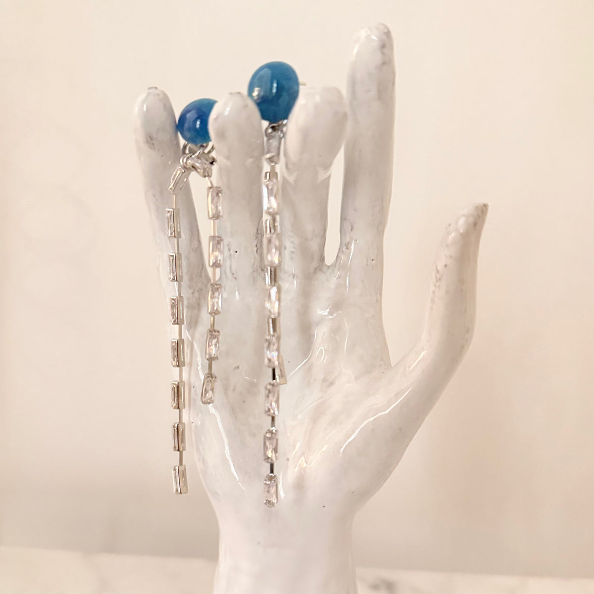 Rachel Comey Draped Baguette Earrings Turquoise Blue