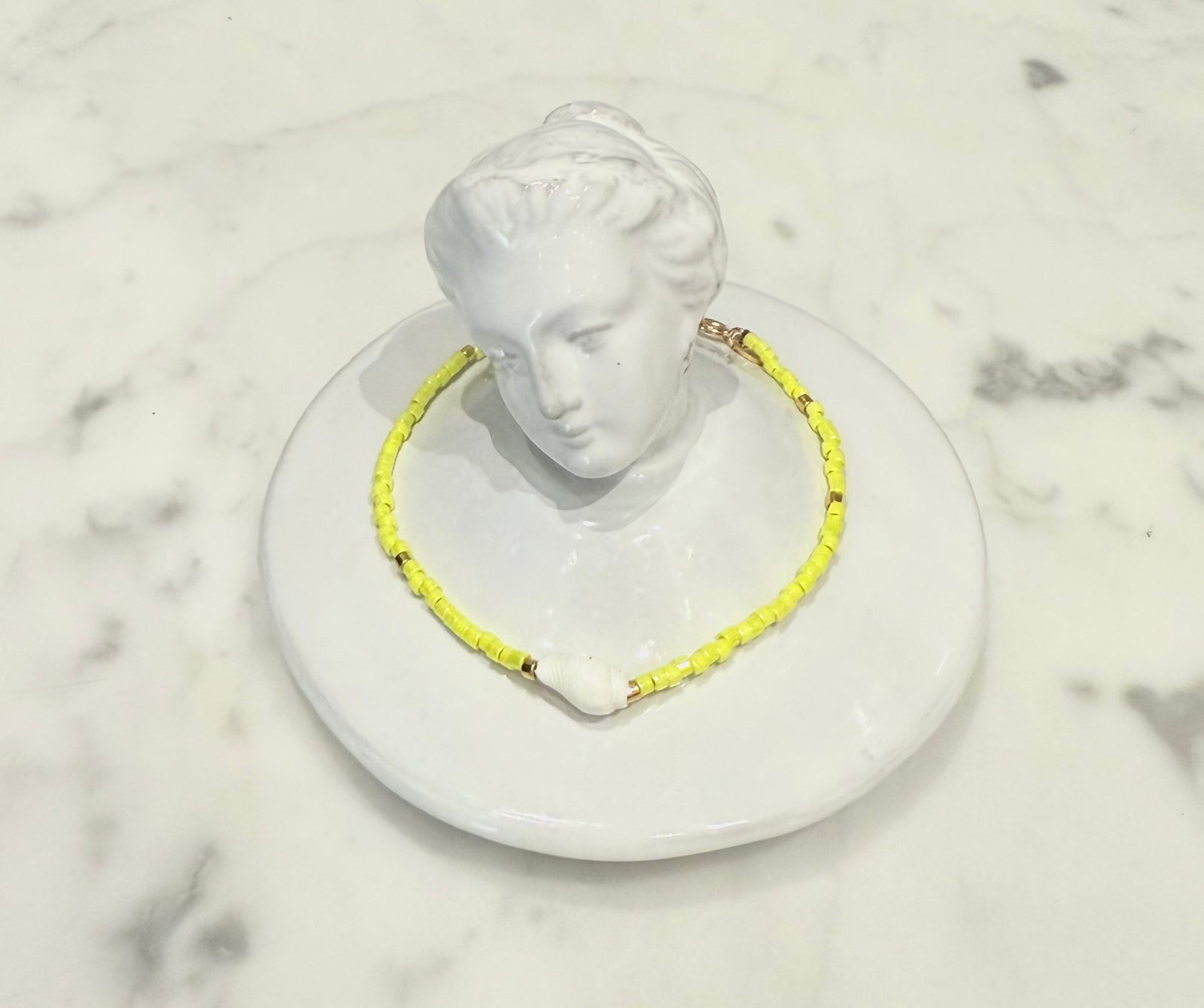 Sophie Deschamps Bijoux Côte d’Azur Seed Bead And Shell Bracelet Yellow