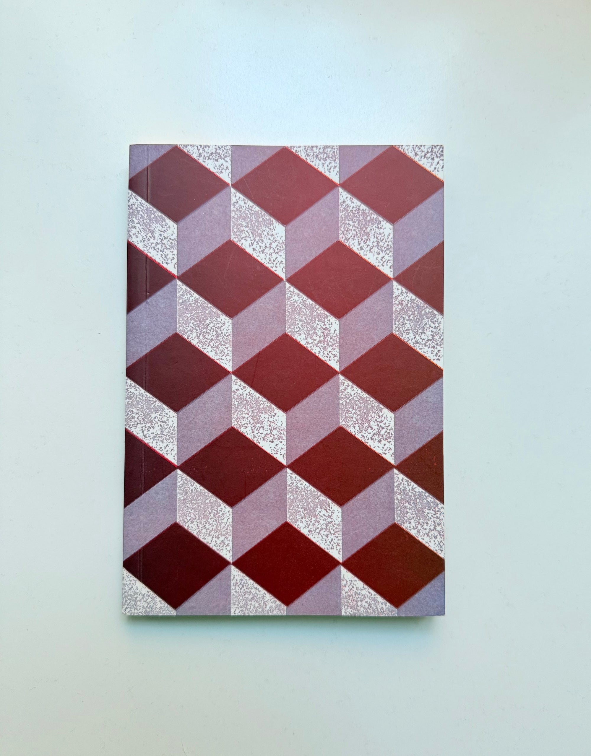 Astier De Villatte Stationery Notebook Medium Burgundy and Pink