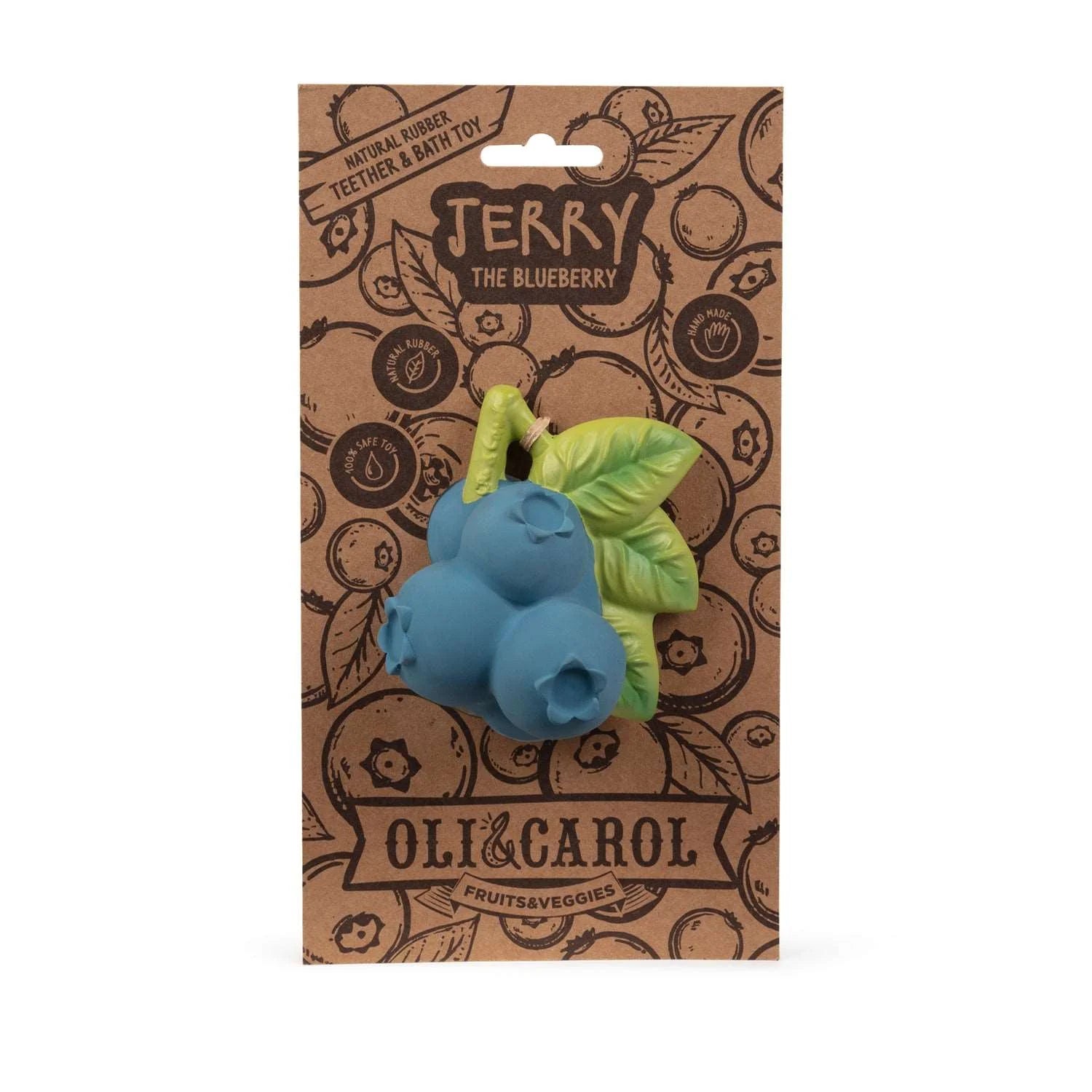 Oli&Carol Natural Rubber Teething Toy Jerry the Blueberry