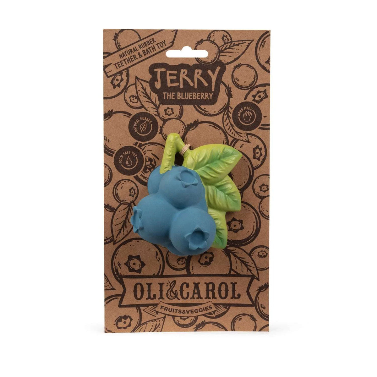 Oli&Carol Natural Rubber Teething Toy Jerry the Blueberry