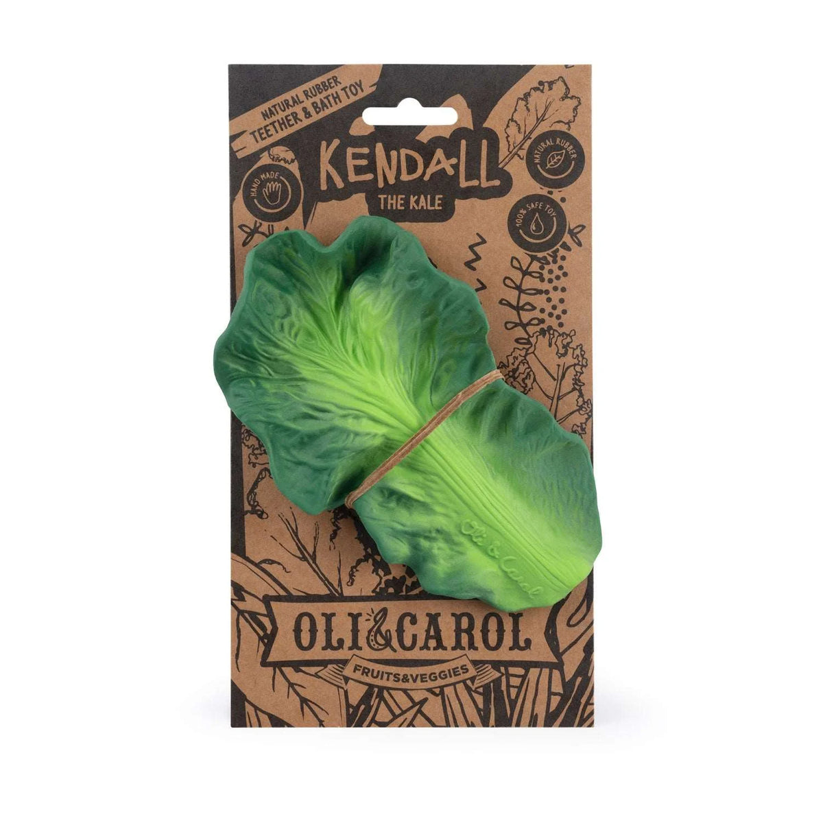 Oli&Carol Natural Rubber Teething Toy Kendall the Kale