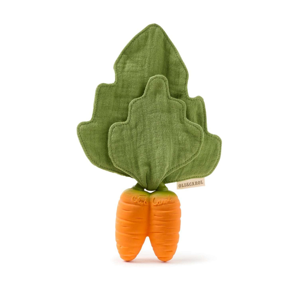 Oli&amp;Carol Natural Rubber Teething Toy Cathy the Carrot Mini Doudou