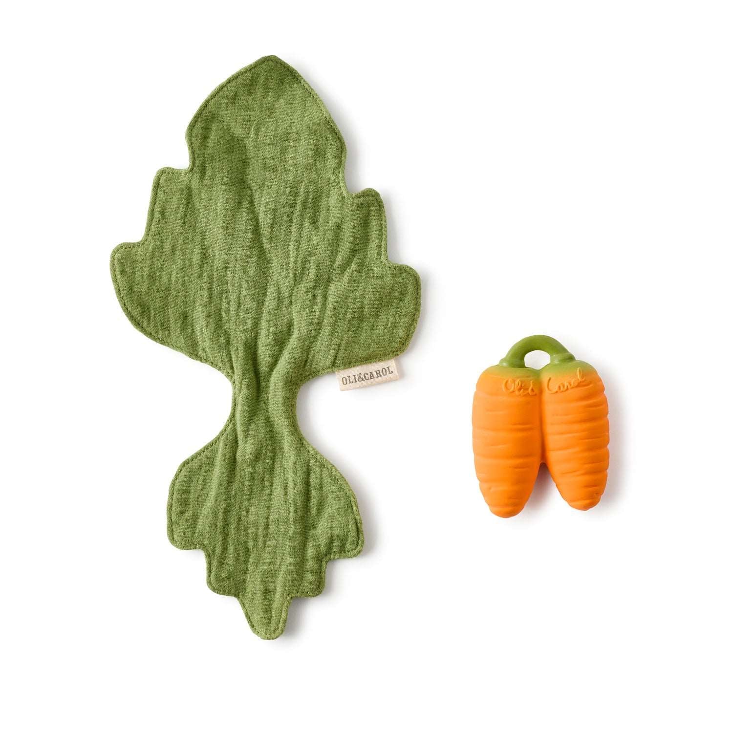 Oli&Carol Natural Rubber Teething Toy Cathy the Carrot Mini Doudou