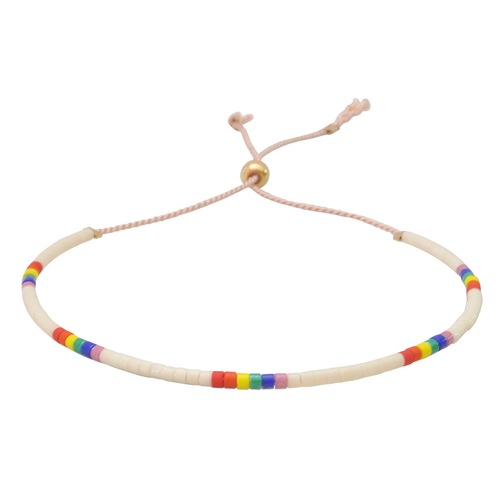 Libby And Smee Beaded String Bracelet Rainbow