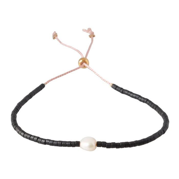 Libby And Smee Pearl String Bracelet Soot Black