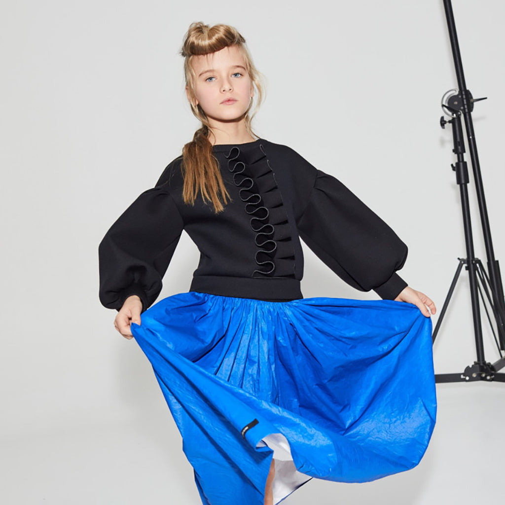 Little Creative Factory Child Neoprene Ruffle Sweatshirt Black