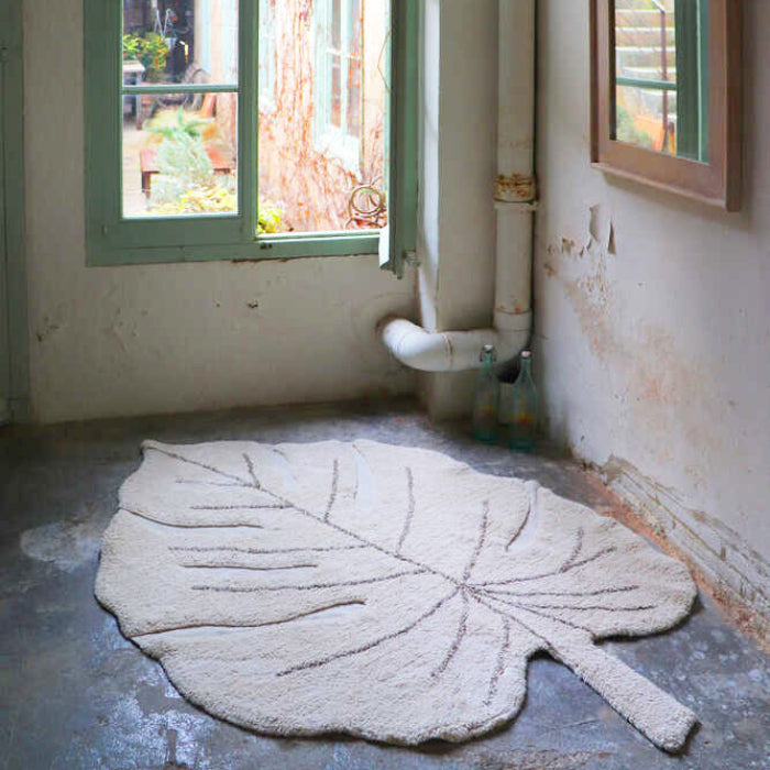 Lorena Canals Kaarol Monstera Washable Rug Natural