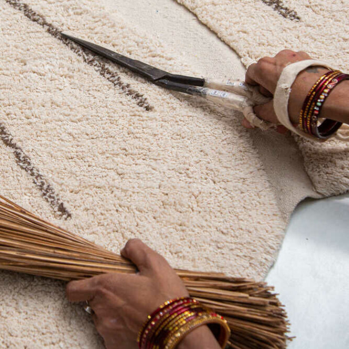 Lorena Canals Kaarol Monstera Washable Rug Natural