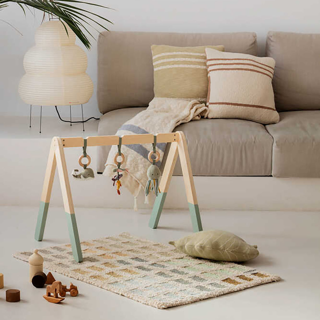 Lorena Canals Baby Leaf Knitted Cushion Light Olive