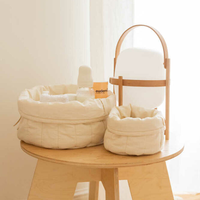 Lorena Canals Baby Set Of Two Quilted Baskets Natural