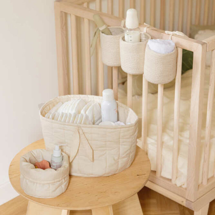 Lorena Canals Baby Set Of Two Quilted Baskets Natural