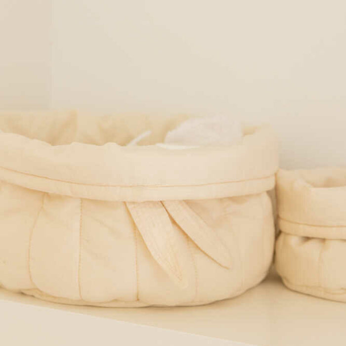 Lorena Canals Baby Set Of Two Quilted Baskets Natural