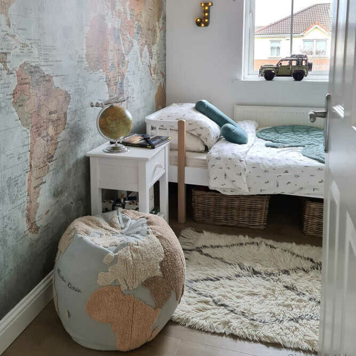 Lorena Canals Kids World Map Pouf