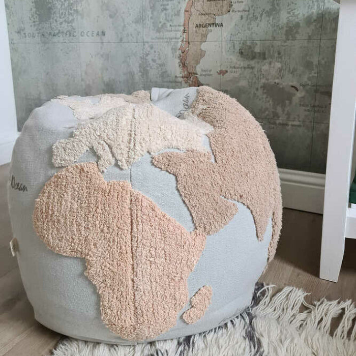 Lorena Canals Kids World Map Pouf