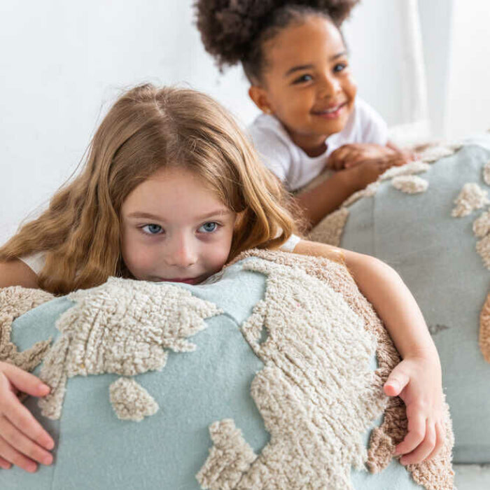 Lorena Canals Kids World Map Pouf
