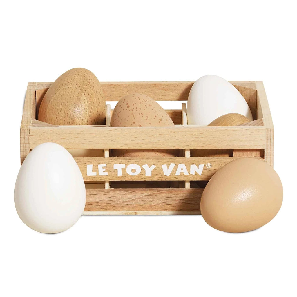 Le Toy Van Farm Eggs Wooden Market Crate