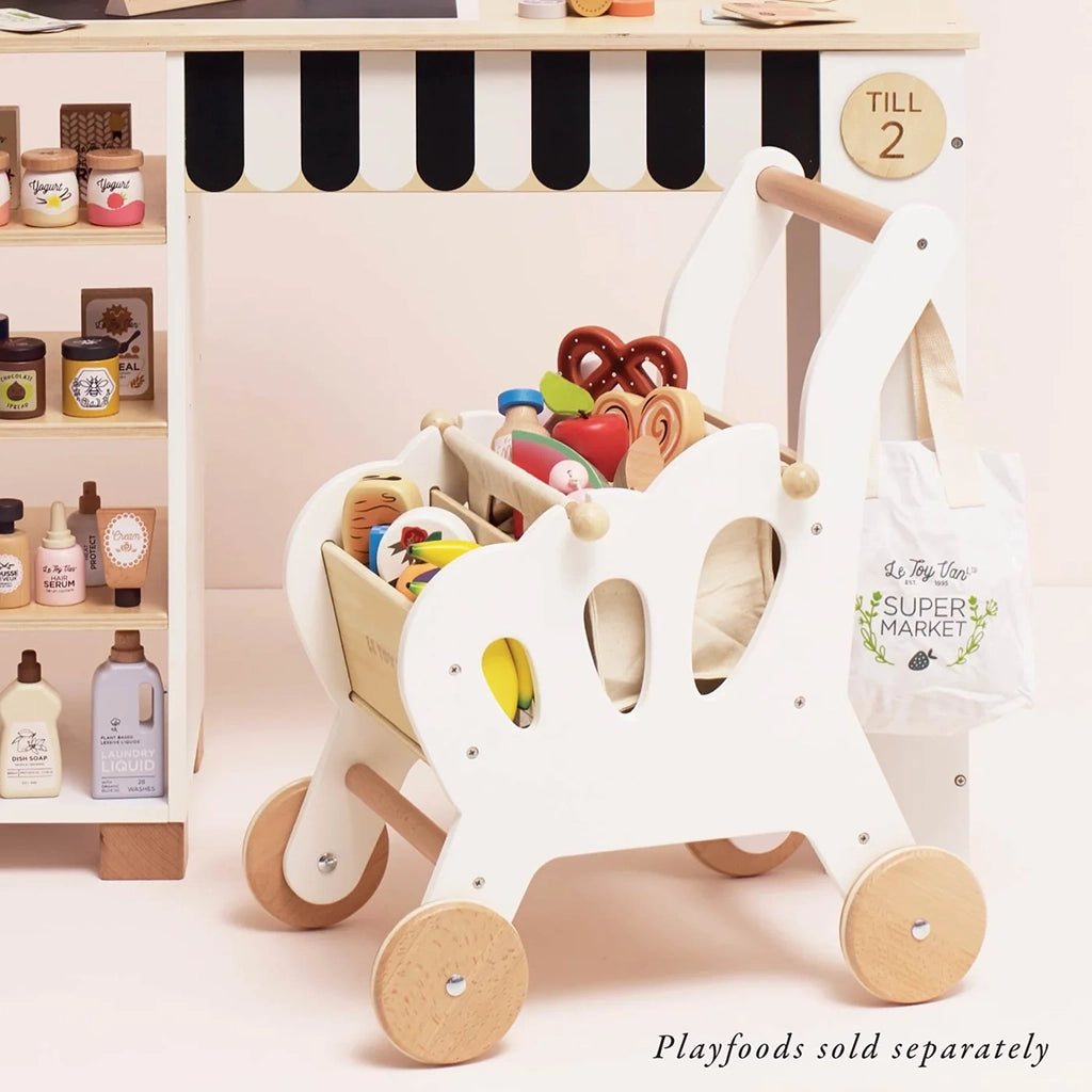 Le Toy Van Shopping Grocery Trolley And Bag