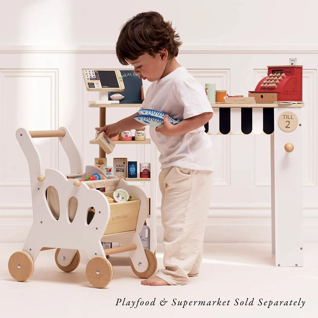 Le Toy Van Shopping Grocery Trolley And Bag