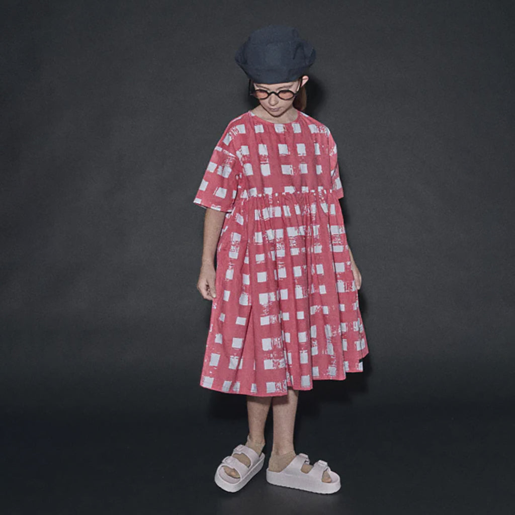 Little Creative Factory Child Atlantic Dress Coral Pink Plaid Print