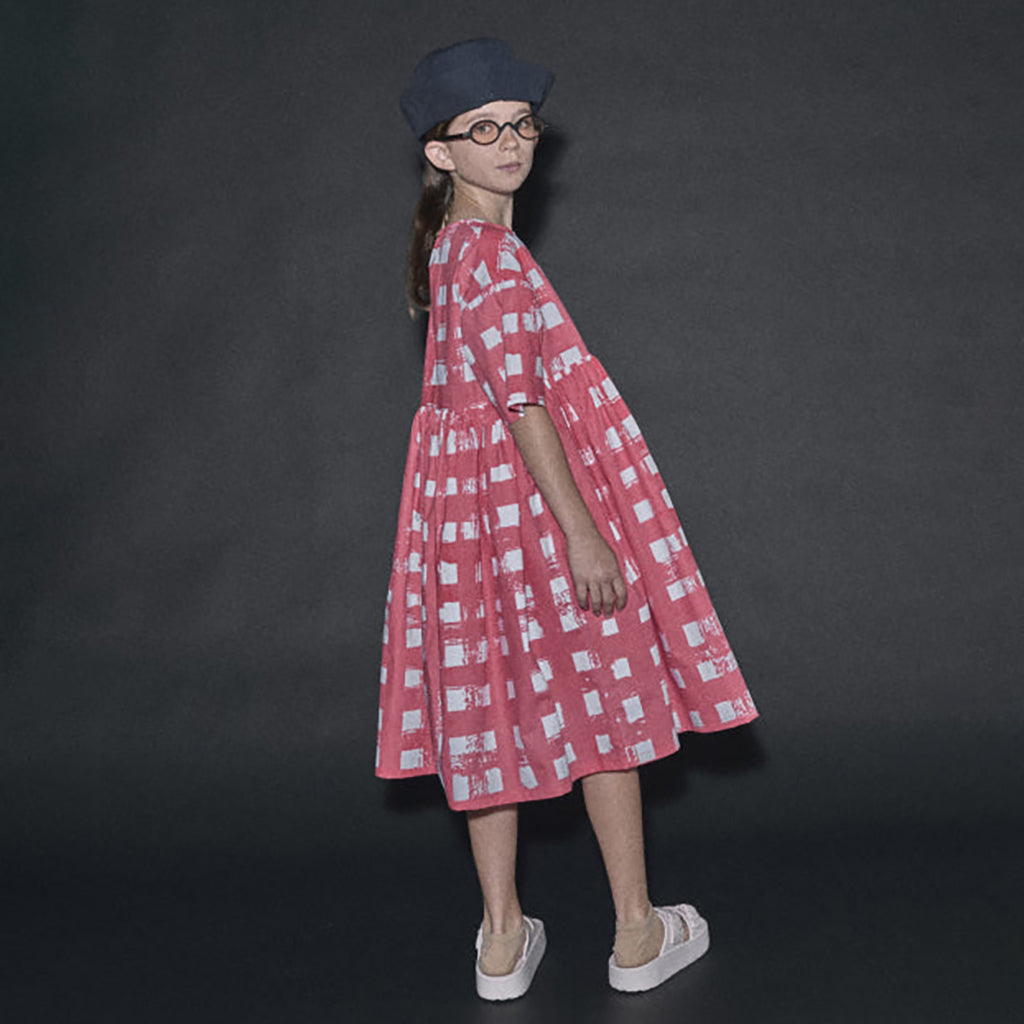 Little Creative Factory Child Atlantic Dress Coral Pink Plaid Print