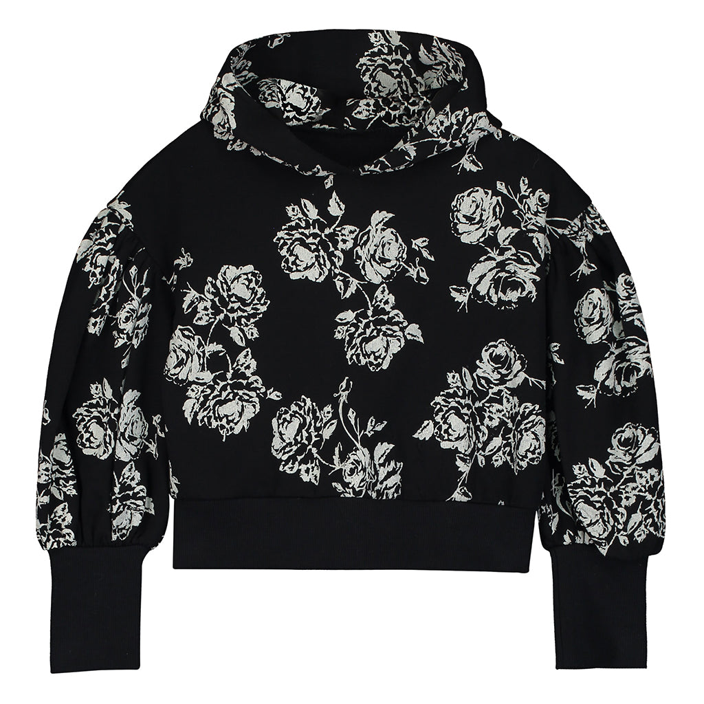 Little Creative Factory Child Flower Hooded Sweatshirt Black