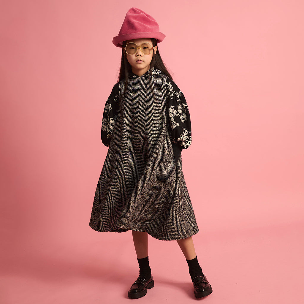 Little Creative Factory Child Flower Hooded Sweatshirt Black