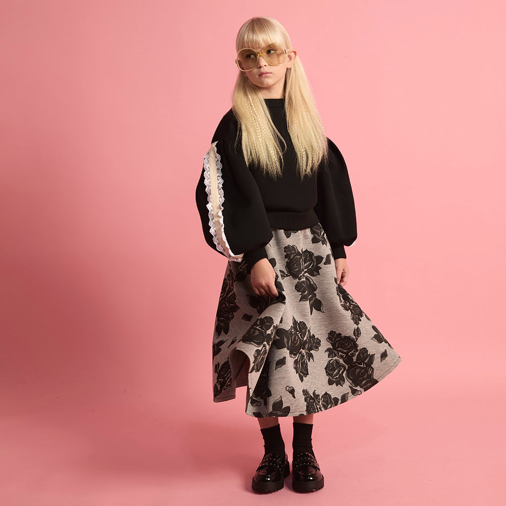 Little Creative Factory Child Neoprene Lace Balloon Sweatshirt Black