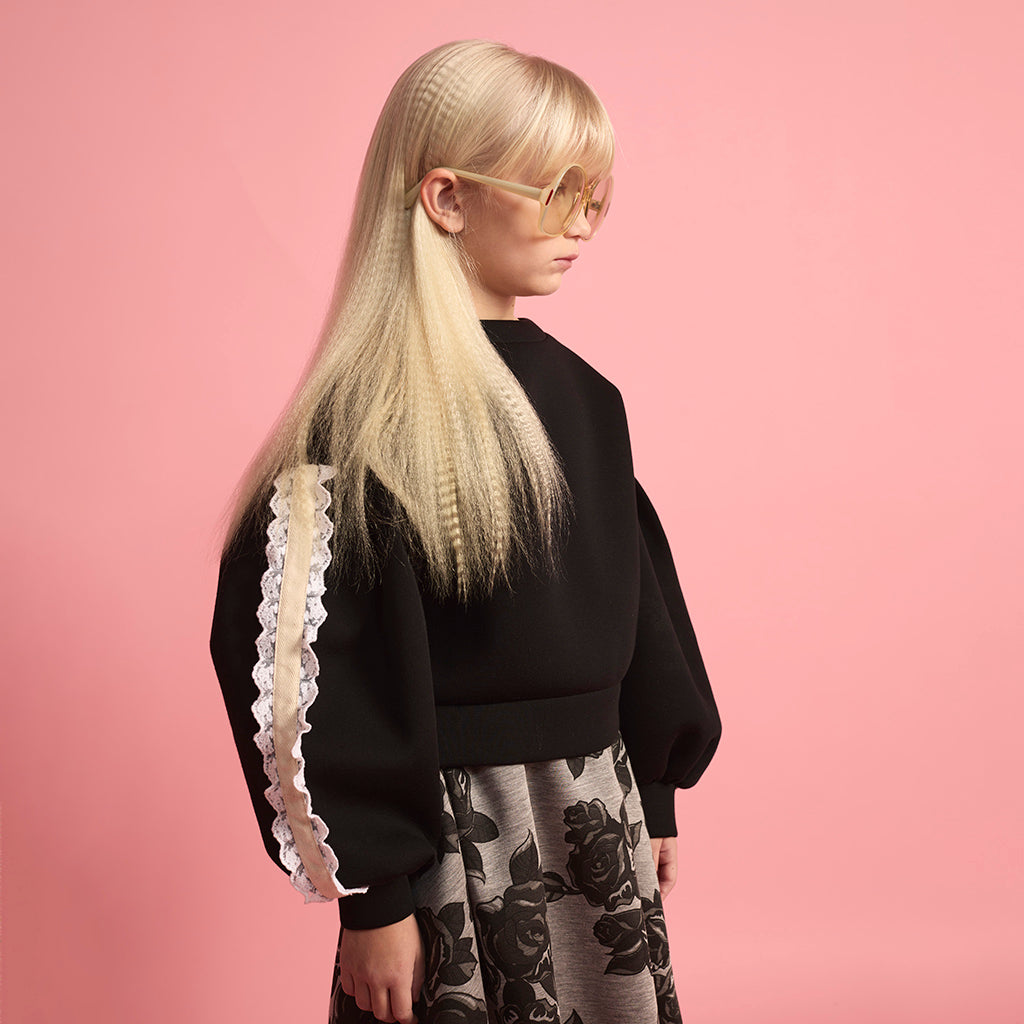 Little Creative Factory Child Neoprene Lace Balloon Sweatshirt Black