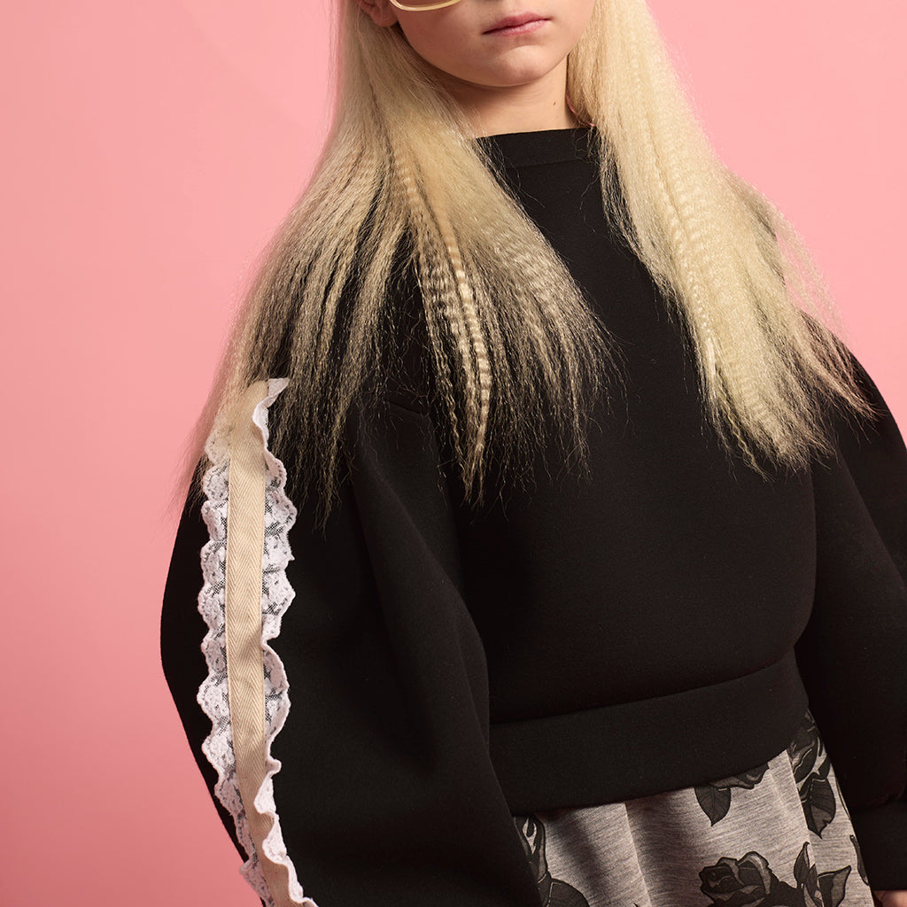 Little Creative Factory Child Neoprene Lace Balloon Sweatshirt Black