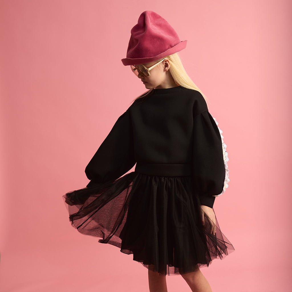 Little Creative Factory Child Neoprene Lace Balloon Sweatshirt Black